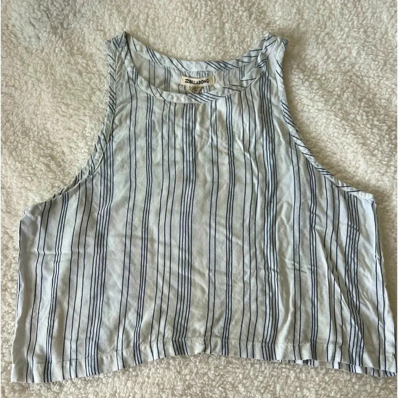 Billabong Striped Crop Top - Size M - Picture 1 of 4